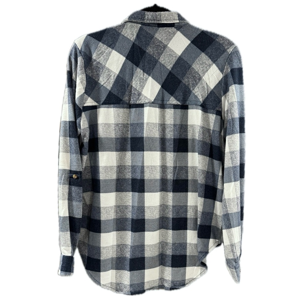Passport Blue and White Flannel - Picture 2 of 3